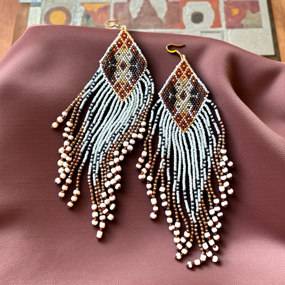 Bohemian Beaded Fringe Earrings